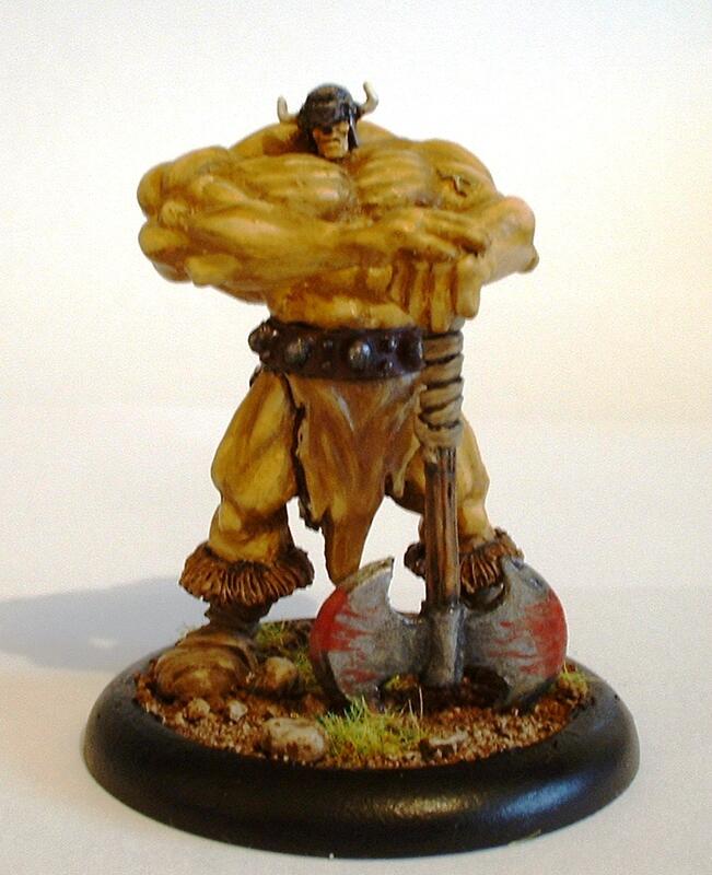 Painted fantasy miniature of a mushroom-like creature with staff on a black base.