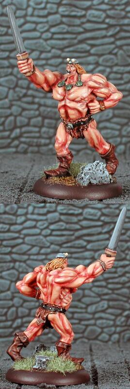 Barbarian miniature figurine holding a sword