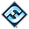 Blue diamond logo with interlocking white and blue S-shaped arrows